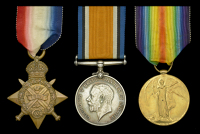 Three: Private G. W. Warren, 16th (The Queen’s) Lancers

1914 Star (1658 Pte. G. W. Warren. 16/Lrs.); British...