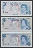 Isle of Man Government, John W. Paul, 50 New Pence (4), ND (1975), serial numbers A813352, B260815, B434444, and...