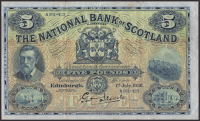 National Bank of Scotland Limited, £5, 1 July 1936, serial number A931-423, Drever and one other manuscript...