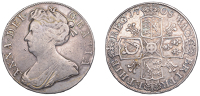 Anne (1702-1714), Crown, 1708, plumes in angles, edge septimo (ESC 1347; S 3602). Some small patches of residue,...