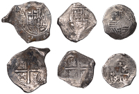 Mexico, Philip IV, 8 Reales, 1652p, Mexico City, 26.10g/1h (KM 45); with similar (2) [3]. Crudely struck with much...
