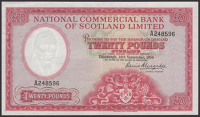 National Commercial Bank of Scotland, £20, 16 September 1959, serial number A248596, Alexander signature, central...