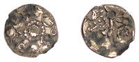 British Iron Age, BELGAE, Uninscribed issues, a contemporary fourrée gold Quarter Stater, Winchester Sun and Moons...