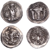 Sasanian Kings, Shahpur II, Drachm, c. 309-379 AD, Kabul, 3.83g/3h (Sunrise 847); Zamasp, Drachm, c. 497-99 AD,...