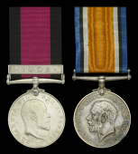 Natal 1906, 1 clasp, 1906 (Trmptr: R. W. Bowen, Natal Mtd. Rifles.); British War Medal 1914-20 (2. Lieut. S. O....