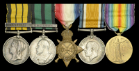 A scarce ‘Defence of Kumassi’ group of five awarded to Doctor E. H. Tweedy, Assistant Colonial Surgeon at...