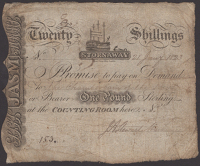 J Stewart Mackenzie, Stornaway (Stornoway), £1, 21 January 1823, serial number 84/153, manuscript signature at low...