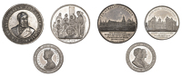 Visit of Queen Victoria to Aston Hall, Birmingham, 1858, a white metal medal by J. Moore F., 44mm (BHM 2614); Visit...
