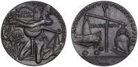 Germany, Rumäniens Schaukelspiel [Romania’s Balancing-act], 1916, a bronze medal by K. Goetz, Prime Minister...