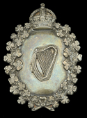 London Irish Rifles, or South African Irish Rifles, Pipe Major’s Caubeen Badge. 
A very good unmarked silver, or...