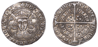 Henry VI (First reign, 1422-1461), Annulet issue, Groat, Calais, mm. cross II, no fleur on breast, reads angl’,...