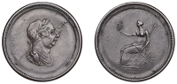 George III (1760-1820), Pre-1816 issues, Halfpenny, 1806 (BMC 1376; S 3781). A strange example struck from seemingly...