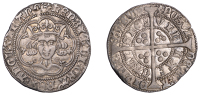 Henry VI (First reign, 1422-1461), Annulet issue, Groat, Calais, mm. cross II, no fleur on breast, reads angl’,...