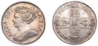 Anne (1702-1714), Shilling, 1708, third bust, plain angles (ESC 1399; S 3610). Light cabinet toning with much mint...