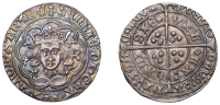 Henry VI (First reign, 1422-1461), Rosette-Mascle issue, Groat, Calais, mm. crosses IIIa/V, mascle after rex,...