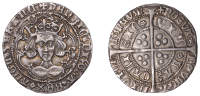 Henry VI (First reign, 1422-1461), Rosette-Mascle issue, Groat, Calais, mm. crosses IIIa/V, mascle after rex,...