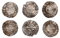 Edward I, Pennies (3), all London, class 2a, reversed ns, 1.34g/9h; class 2b (2)  both with reversed ns, 1.39g/1h,...