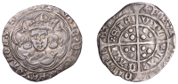 Henry VI (First reign, 1422-1461), Pinecone-Mascle/Leaf-Trefoil mule, Groat, Calais, mm. cross IIIb, pinecones in...