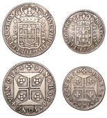 Portugal, Joseph I, 400 Réis, 1766, 200 Réis, 1763 (KM. 247, 255) [2]. Good fine or better	 £70-£90