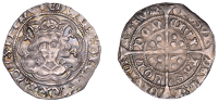 Edward IV (First reign, 1461-1470), Heavy coinage, Groat, London, class III, mm. rose, quatrefoils by neck, trefoil...