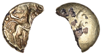 British Iron Age, DOBUNNI, Uninscribed issues, a contemporary fourrée gold Stater, Tribal Tree type, loss of...