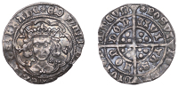 Edward IV (First reign, 1461-1470), Light coinage, Groat, London, class VI, mm. sun, quatrefoils by neck, fleur on...