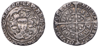 Edward IV (First reign, 1461-1470), Light coinage, Groat, London, class VI, mm. sun, quatrefoils by neck, fleur on...