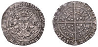 Edward IV (First reign, 1461-1470), Light coinage, Groat, London, class VI, mm. sun, quatrefoils by neck, fleur on...