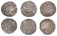 Edward IV (First reign, 1461-1470), Light coinage, Groats (3), all London, class VII, mm. crown, quatrefoils by...