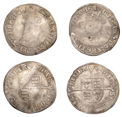 Mary, Groats (2), both mm. pomegranate, read regi’, 1.98g/9h, 1.80g/4h (N 1960; S 2492). Fine, one with two small...
