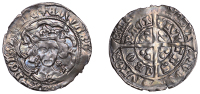 Edward IV (First reign, 1461-1470), Light coinage, Groat, York, class VII, mm. lis, quatrefoils by neck, fleurs on...
