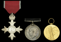 A Second War ‘Civil Division’ M.B.E. group of three awarded to Acting Sergeant W. C. Barrons, Army Service...