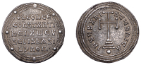 Leo VI (886-912), with Constantine VII, Miliaresion, c. 908-912, cross potent on three steps, globus beneath, triple...