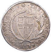 Commonwealth (1649-1660), Crown, 1652, mm. sun on obv. only, the . commonwealth . of . england around St. George’s...