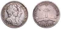 Tribute to William and Mary, c. 1689, a silver medalet by J. or N. Roettier, conjoined busts right, rev. two hands...