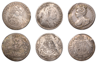 Anne, a silver medalet, unsigned and undated, draped bust left, rev. royal arms in garter with supporters, 25mm,...
