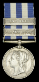 The scarce Egypt and Sudan 1882-89 Medal awarded to Private G. Thornhill, 5th Dragoon Guards, who was killed in...