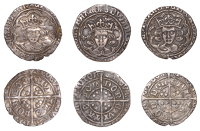 Edward IV (Second reign, 1471-1483), Groats (3), all London, class XXI, mm. heraldic cinquefoil, rose on breast,...