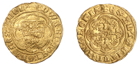 Edward III (1327-1377), Treaty period, Quarter-Noble, London, mm. cross potent, no mark before edward, treaty x both...