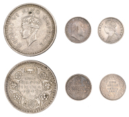 India, British India, George V, Rupee, 1914b (KM 524); together with other Indian silver coins (3) [4]. First...