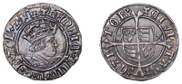 Henry VIII (1509-1547), Second coinage, Halfgroat, Canterbury, Abp Warham, mm. T, wa by shield, 1.35g/9h (Whitton v;...