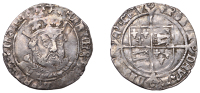 Henry VIII (1509-1547), Third coinage, Groat, Tower, mm. lis, bust 2, Lombardic lettering, annulets in forks,...