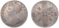 Anne (1702-1714), Crown, 1708, plumes in angles, edge septimo (ESC 1347; S 3602). Good very fine, light scratch...