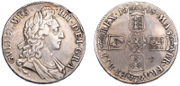 William III (1694-1702), Crown, 1695, first bust, edge octavo (ESC 991; S 3470). Good fine, crowned WB countermark...