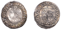 Elizabeth I (1558-1603), Second issue, Halfgroat, mm. cross-crosslet, beaded inner circles, bust 1G, reads an fr et...