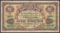 Barclays Bank Limited, £1, 14 December 1956, serial number 39507, Hall and Butterworth signatures, about very fine...