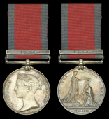 Military General Service 1793-1814, 1 clasp, Egypt (J. Wickham, Ensign, 40th Foot.) official correction to initial,...
