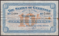 States of Guernsey, 10 Shillings, 29 March 1934, serial number C/F 3269, Marquand signature, a lovely clean and...