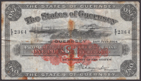 States of Guernsey, £1, 28 July 1934, serial number L/T 2364, Marquand signature, staining, otherwise an original...