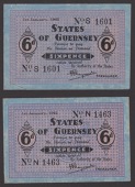 States of Guernsey, 6 Pence (2), 1 January 1942, serial numbers S1601 and N1463, very fine to about extremely fine...